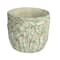 Hello Honey® 9.75" Distressed Green Embossed Floral Cement Planter